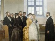 Michael Ancher A Baptism oil painting on canvas